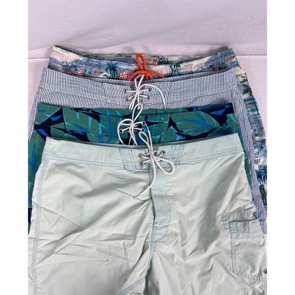 J. Crew Board Shorts Mens Bundle Lot Swimwear Seersucker Tropical Summer Surfer - Picture 1 of 8